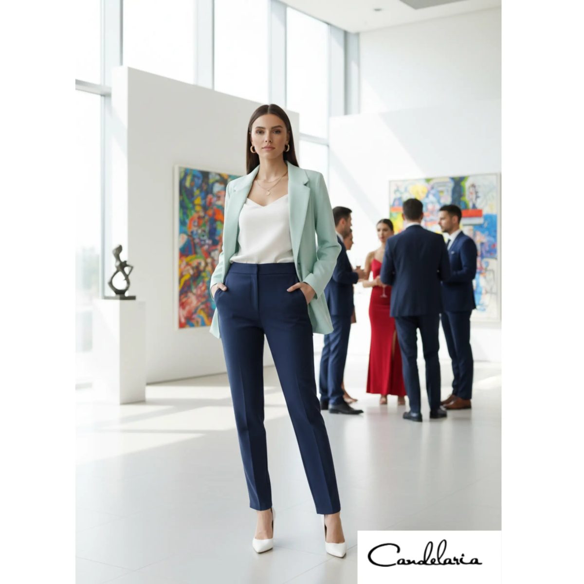 Blazer azul menta