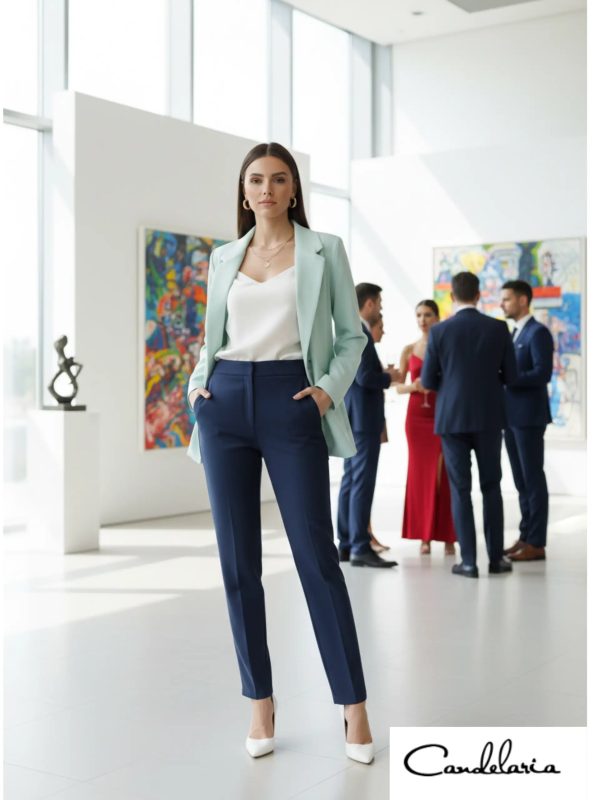 Blazer azul menta