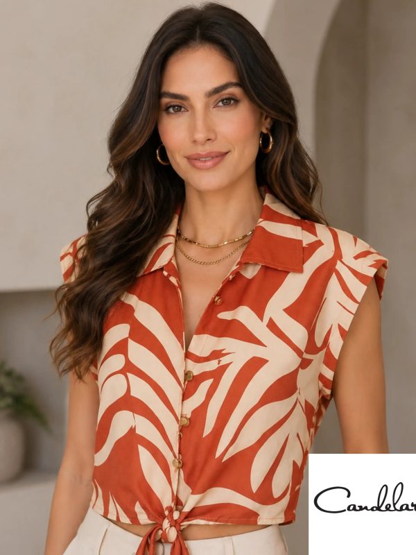 Blusa corta estampada