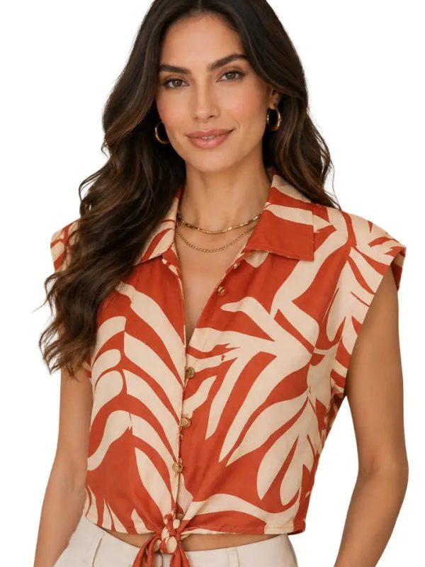 Blusa corta estampada