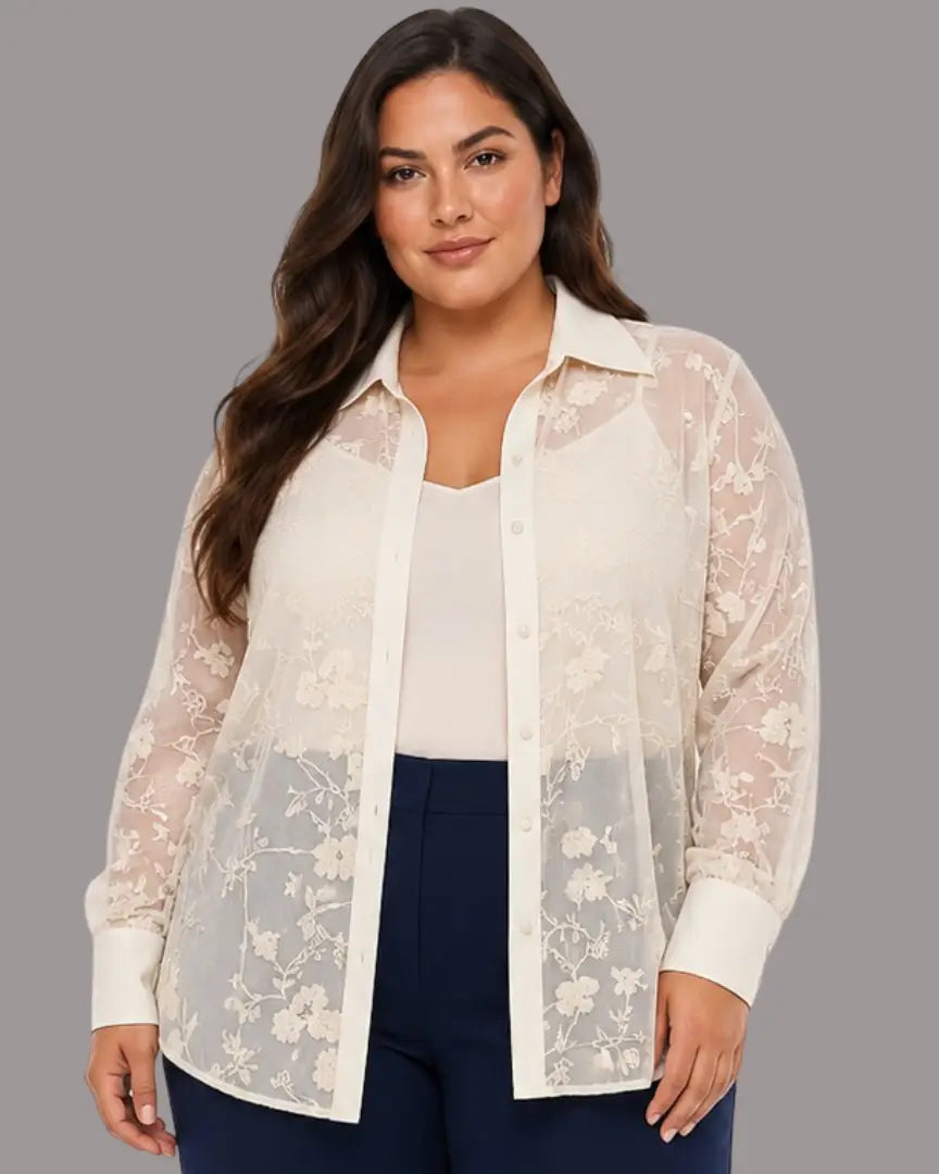 Blusa curvy bordada