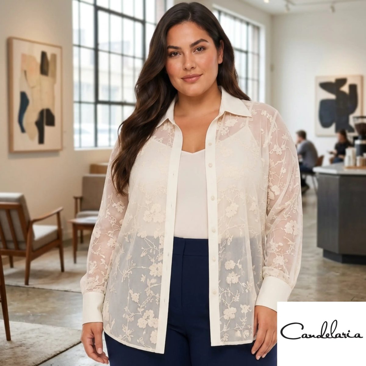 Blusa curvy bordada
