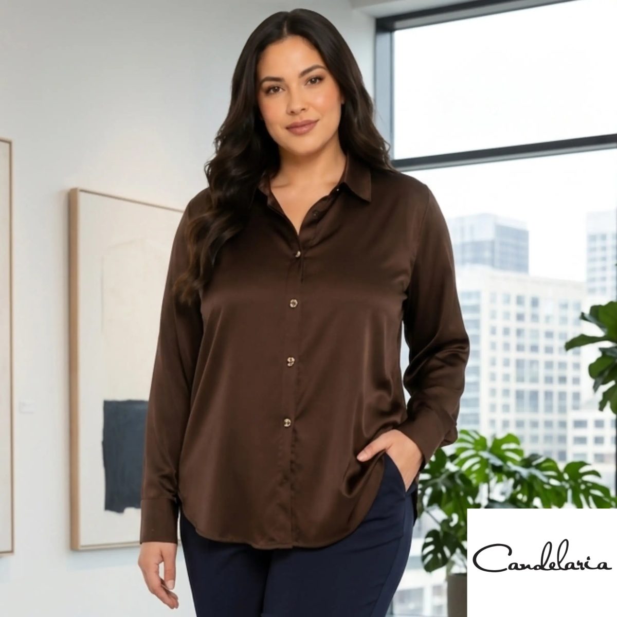Blusa curvy para oficina elegante
