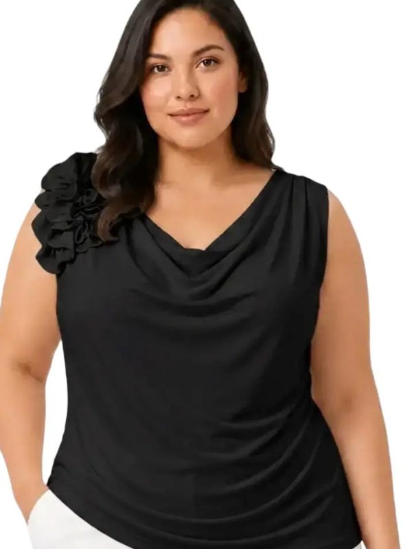 Blusa plus manga corta