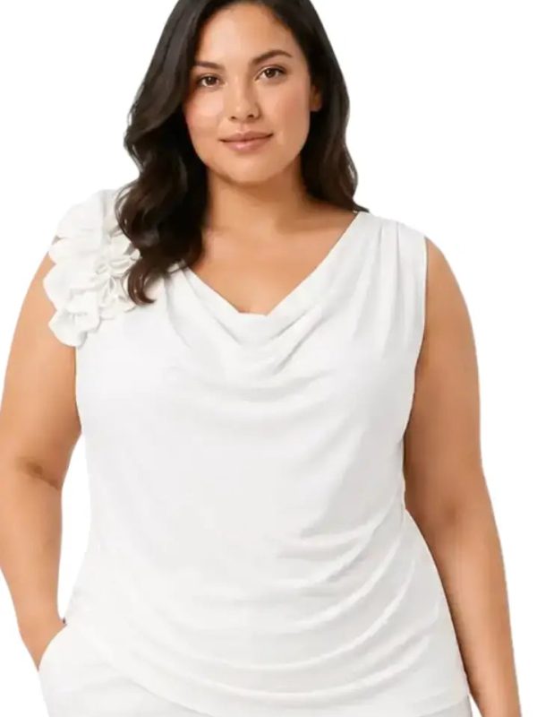Blusa plus manga corta