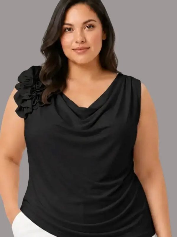 Blusa plus manga corta