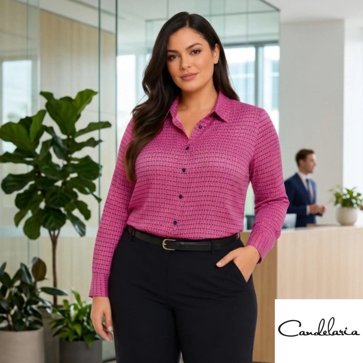 Blusa talla grande para el trabajo