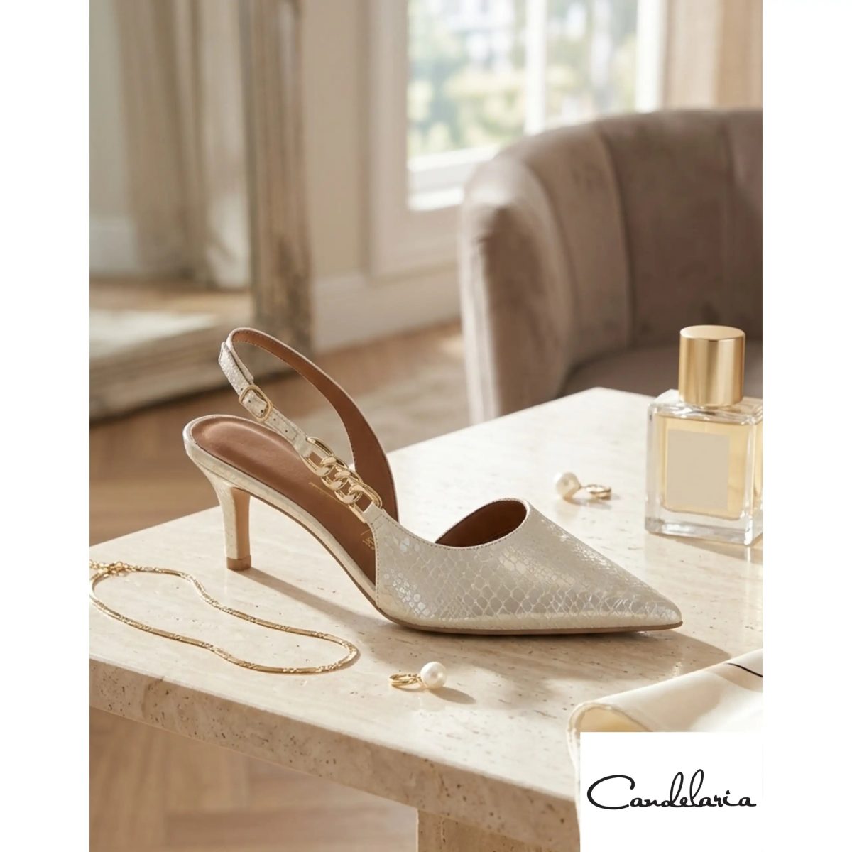 Stiletto casual verniz