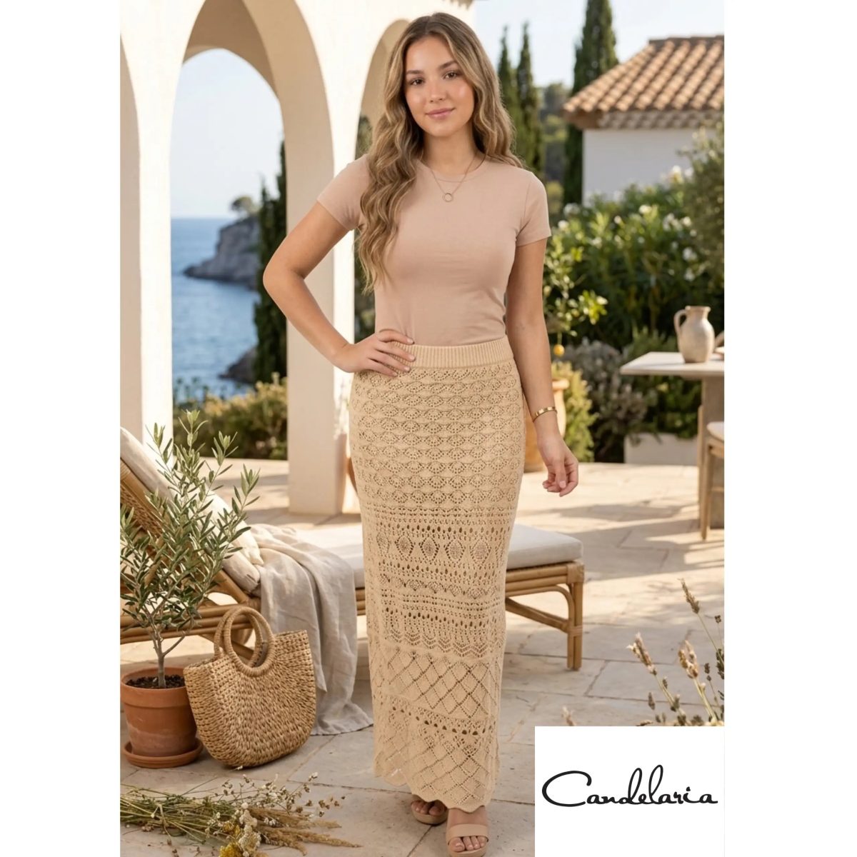 Falda larga playera