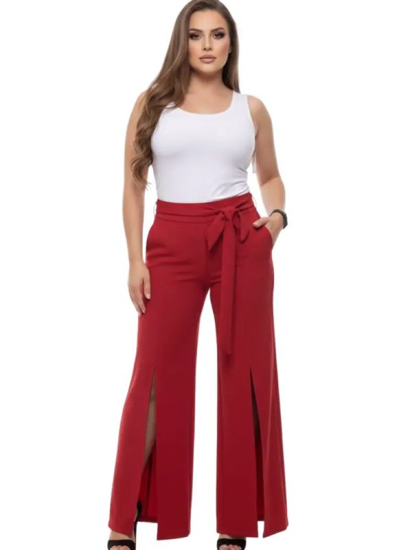 Pantalón en oferta recto con abertura