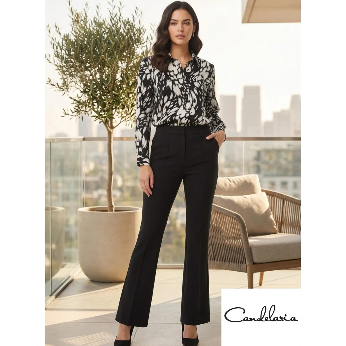 Pantalón casual caída natural