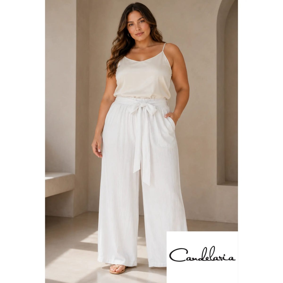 Pantalón curvy amplios con cinturón