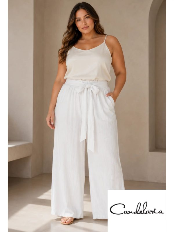 Pantalón curvy amplios con cinturón