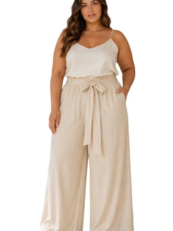 Pantalón curvy amplios con cinturón