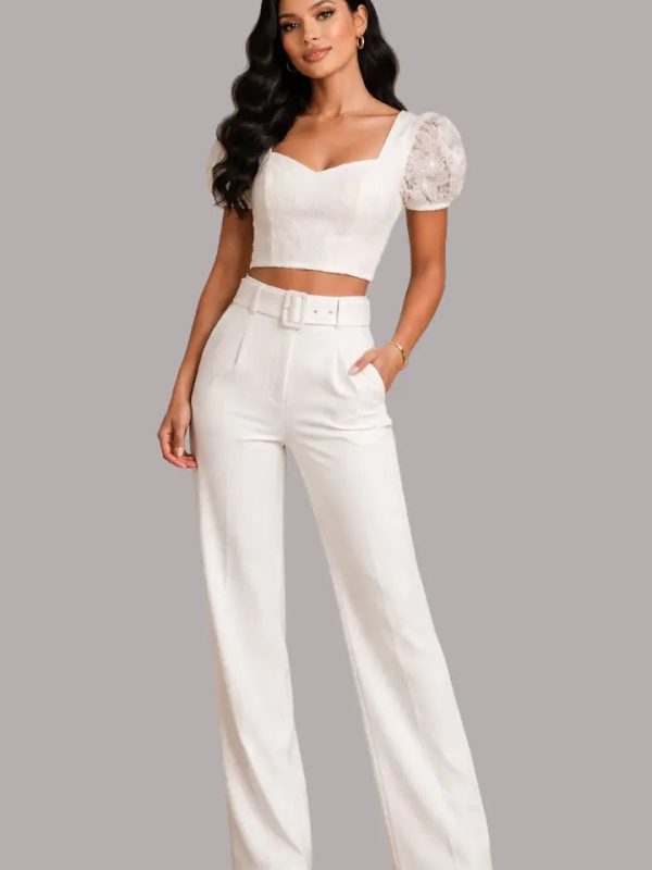 Set blanco de dos piezas para bautizos