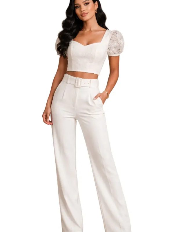 Set blanco de dos piezas para bautizos