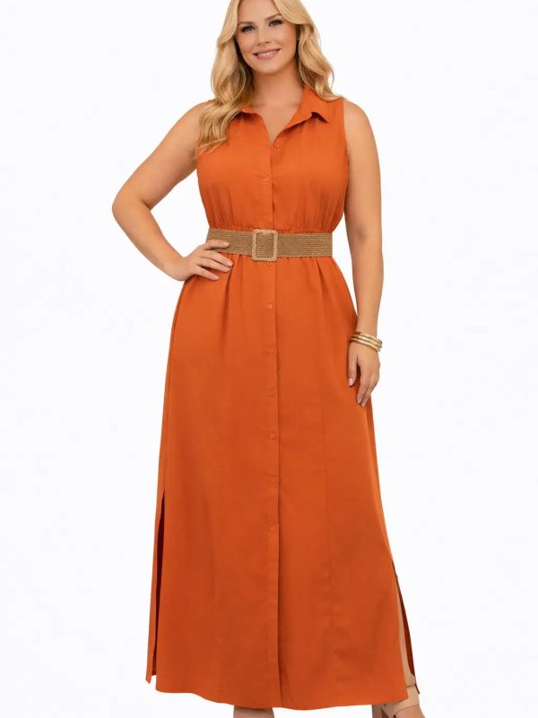Vestido plus en oferta camisero