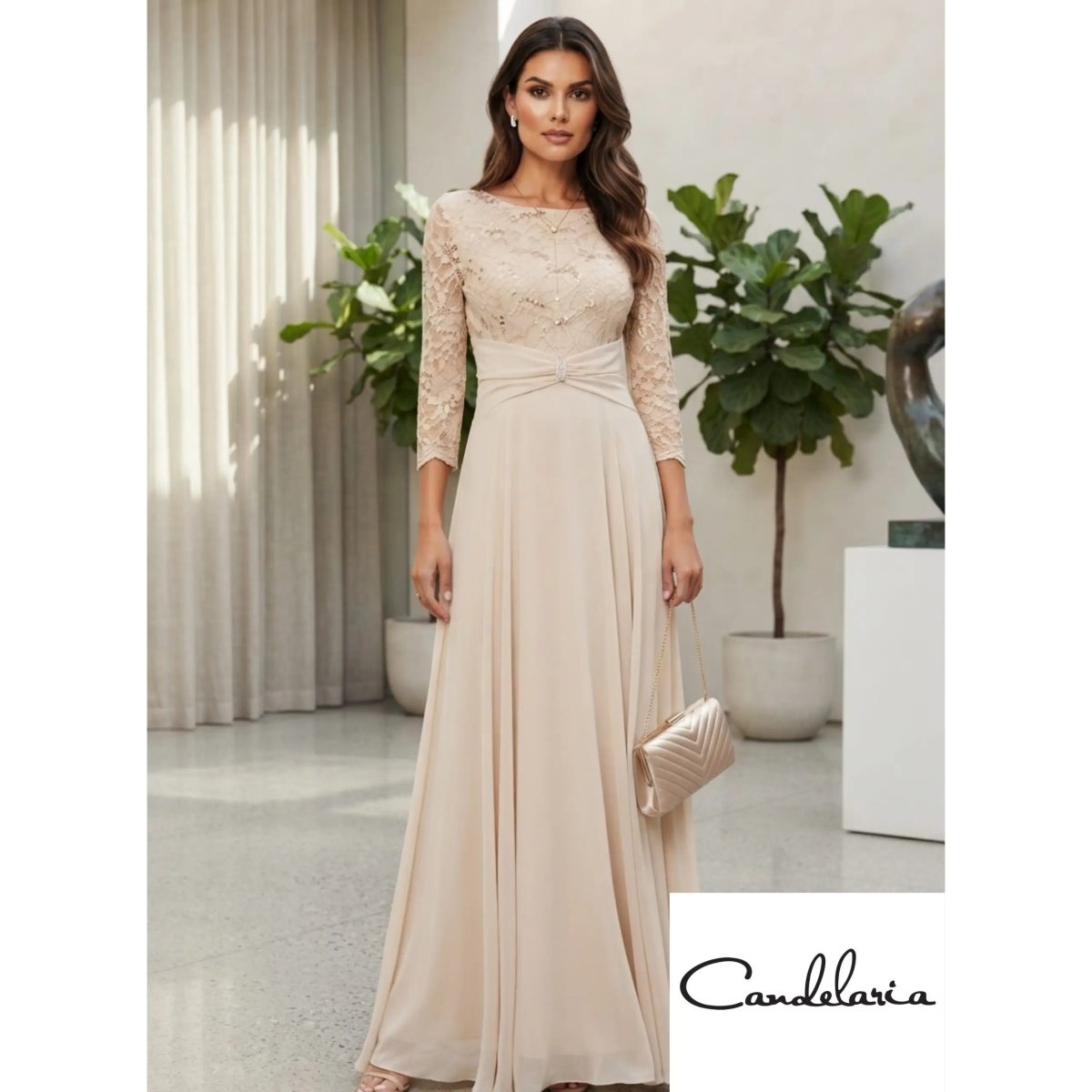 Vestido con encaje en la parte superior