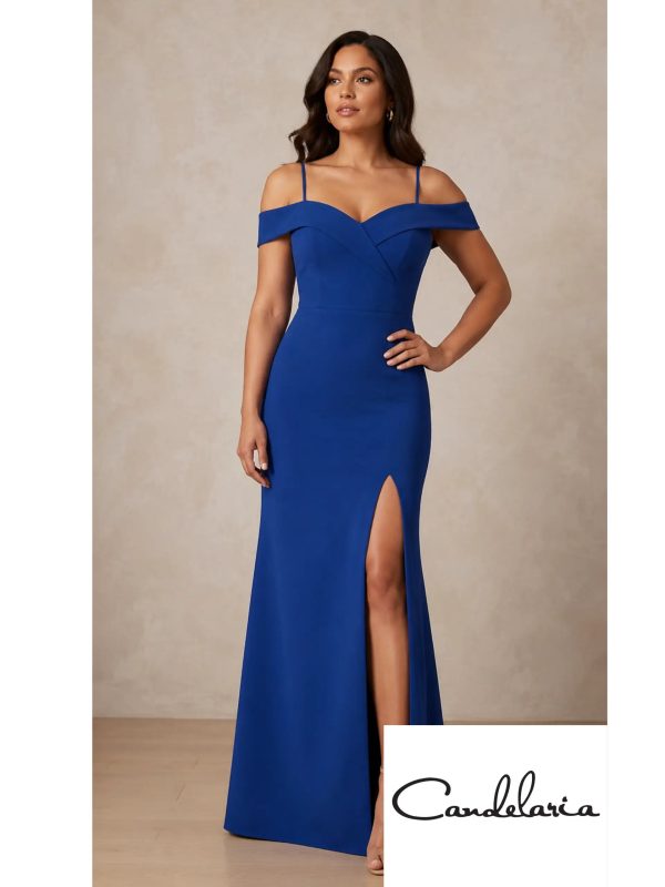 Vestido elegante con hombros caídos