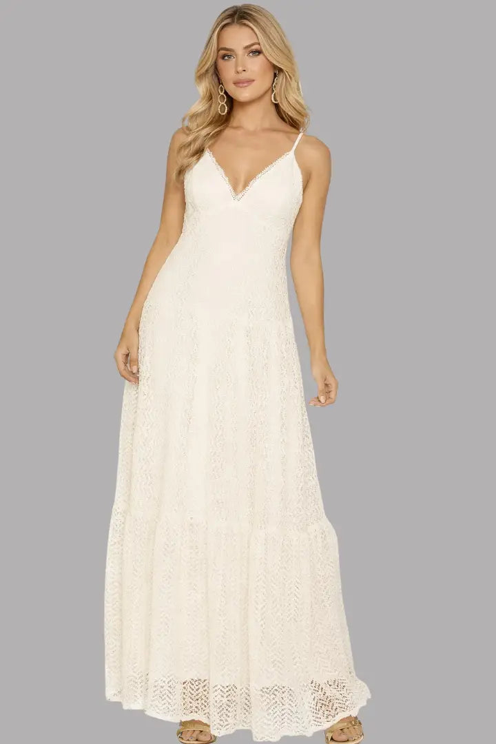 Vestido con encaje blanco