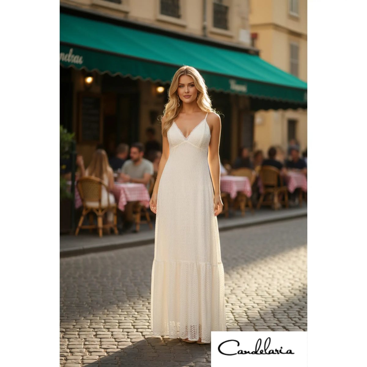 Vestido con encaje blanco