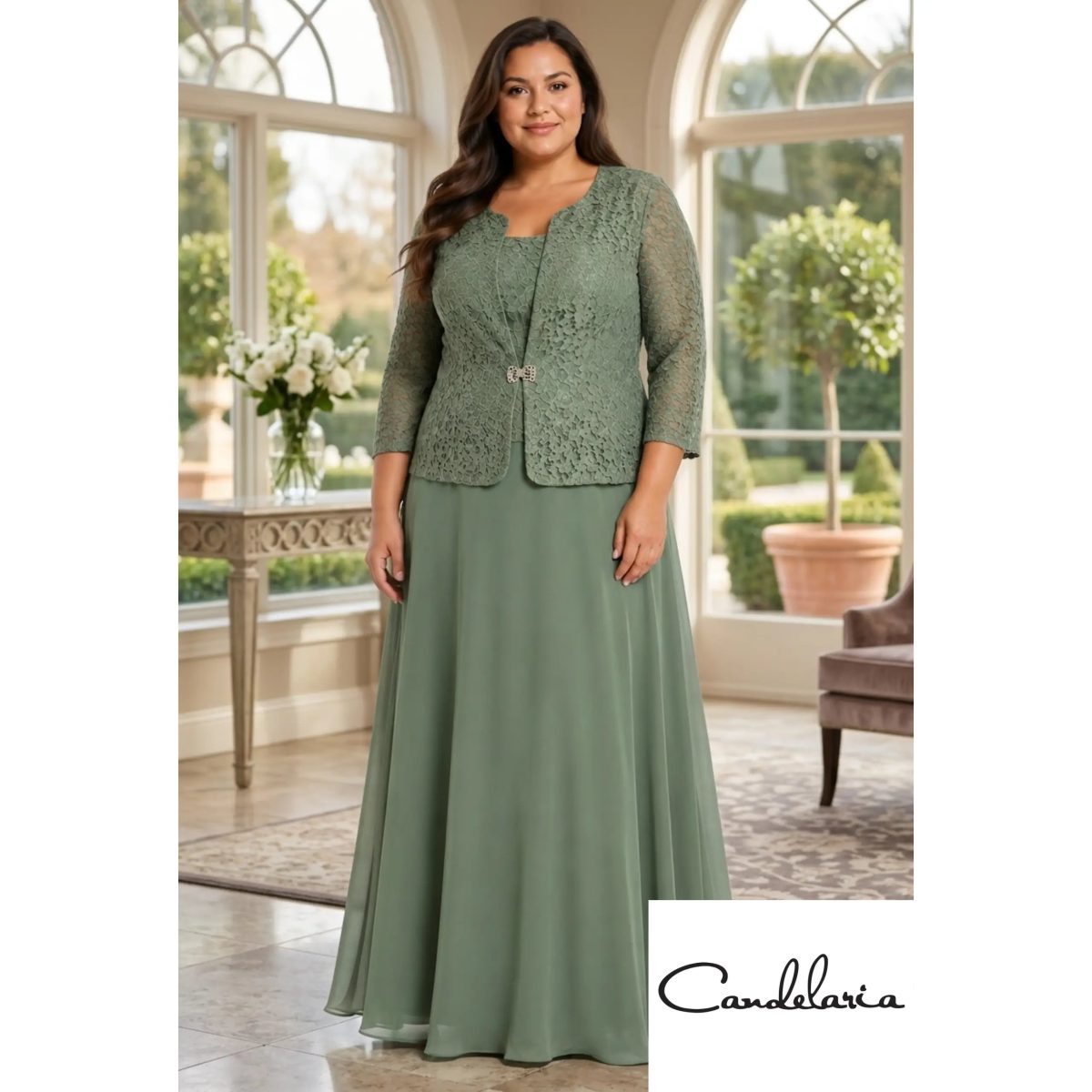Vestido femenino plus para eventos