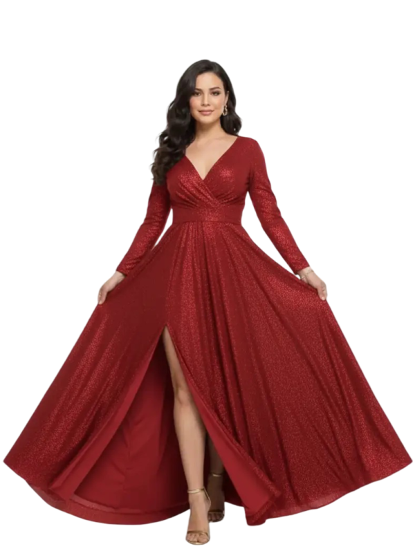 Vestido largo glam glamuroso
