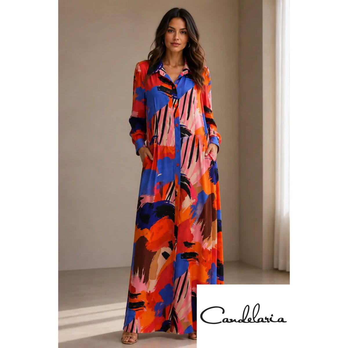 Vestido largo multicolor