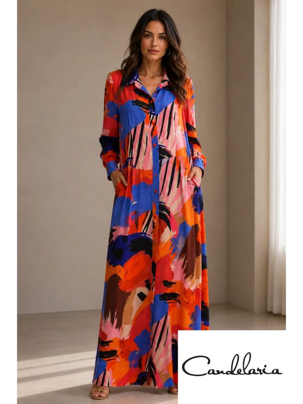 Vestido largo multicolor