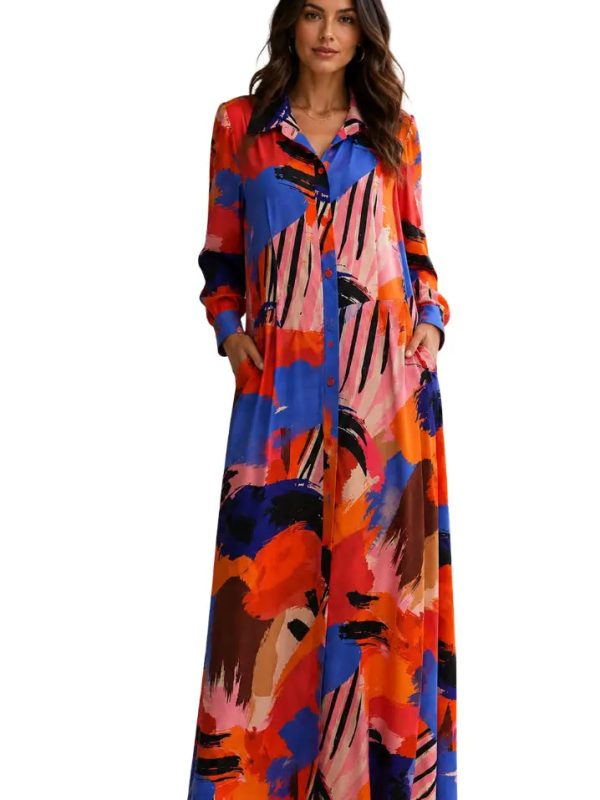Vestido largo multicolor