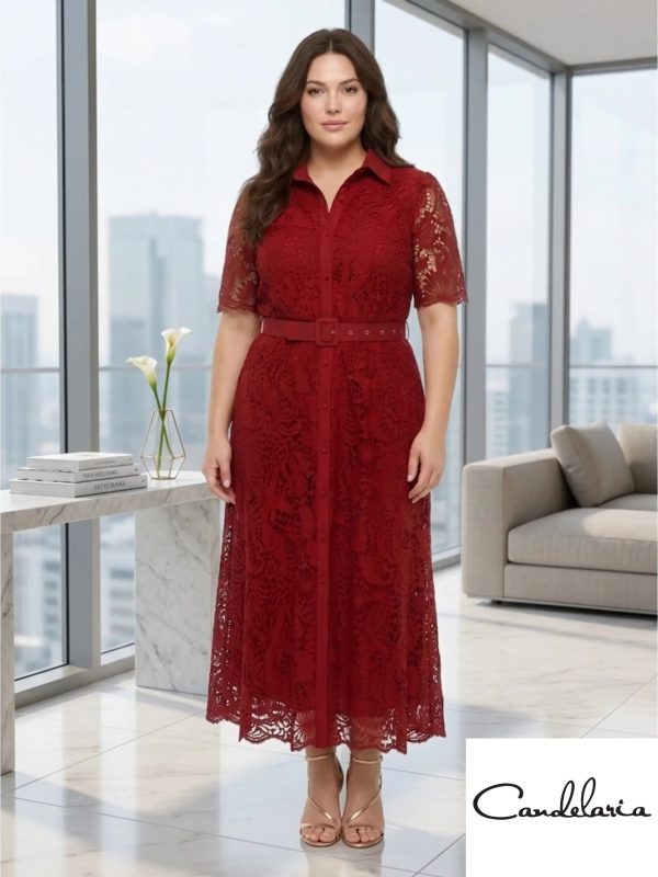 Vestido corto plus con piedra