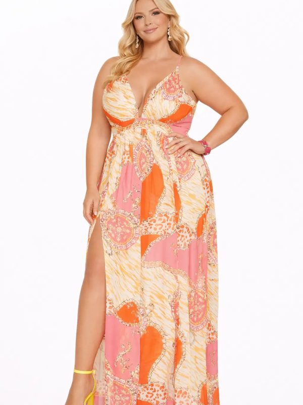 Vestido en oferta plus estampado