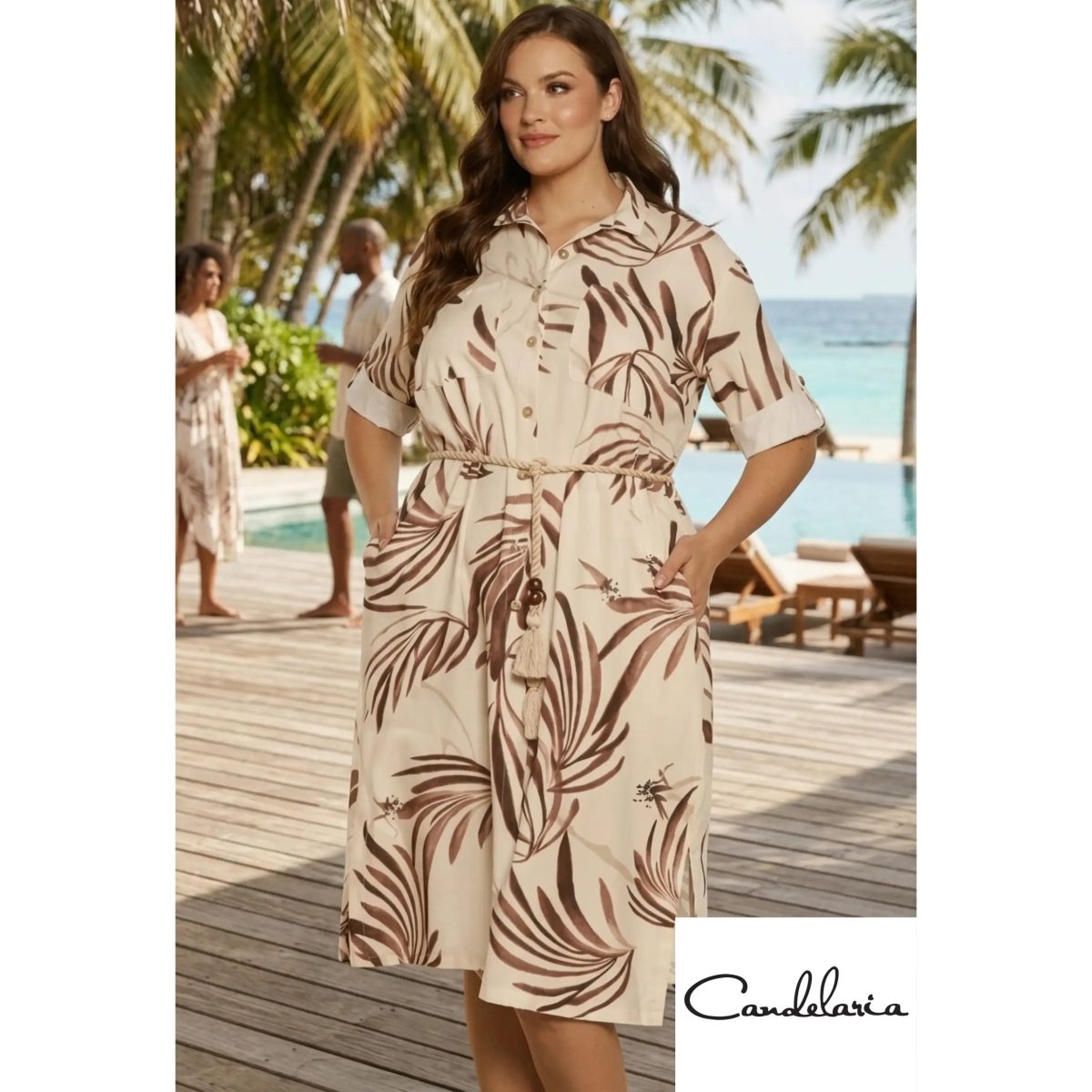 Vestido corto plus estilo relajado