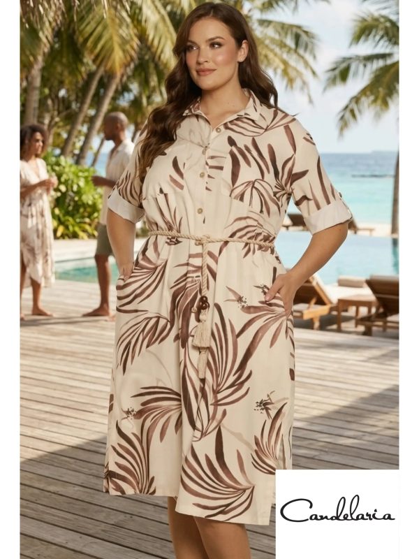 Vestido corto plus estilo relajado